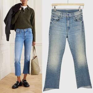 MOTHER | NEW The Insider Crop Step Fray Jeans Light Wash Sample Denim 27